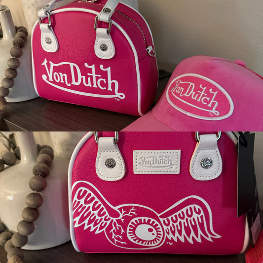 Von Dutch Bowling Bag Purse & Hat set
